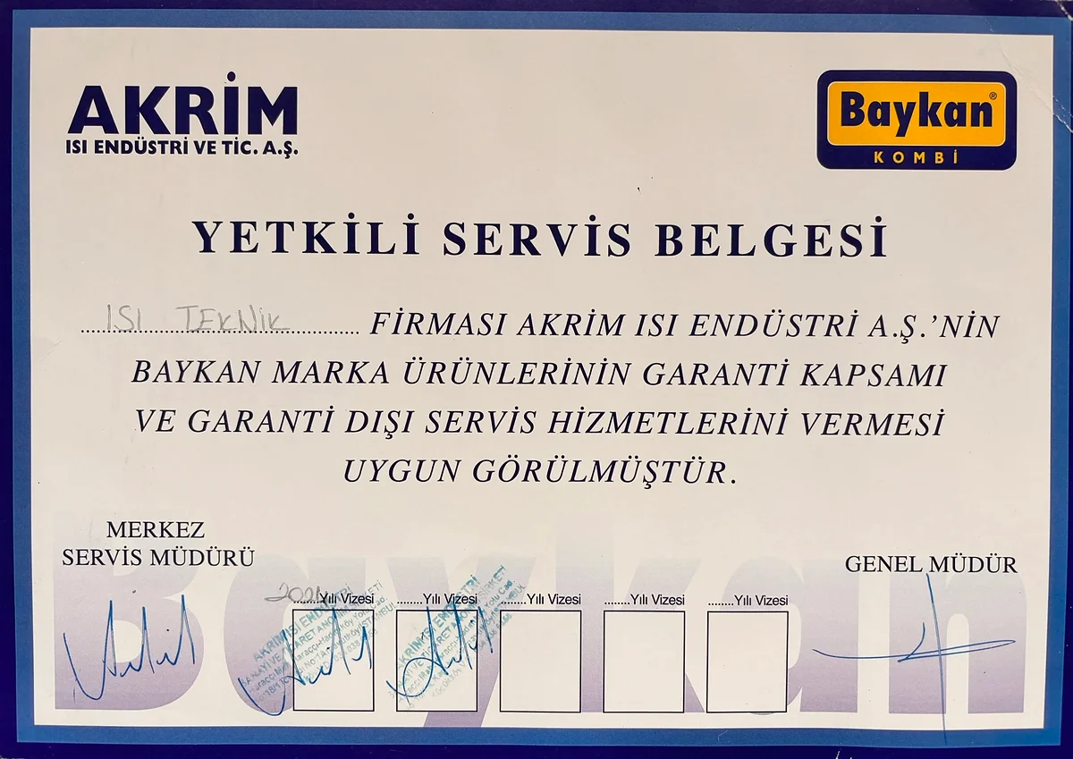 Bursa Kombi Servisi Sertifika 4